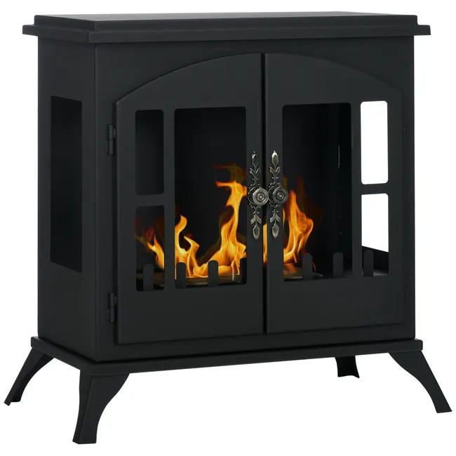 Etanol Chimenea HOMCOM Acero Negro 55x31x55 cm 820-361V00BK