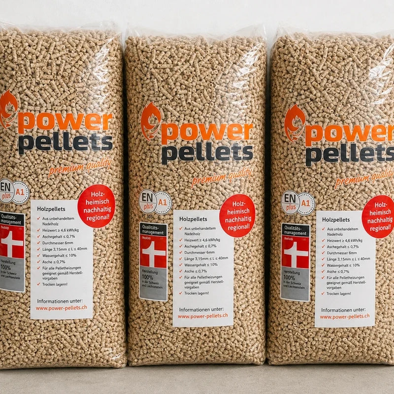 PowerPellets sú k dispozícii v 15 kg vreciach (s certifikáciou ENplus A1).
